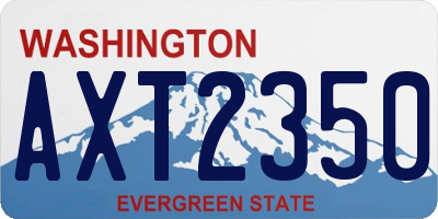 WA license plate AXT2350