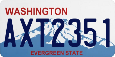 WA license plate AXT2351