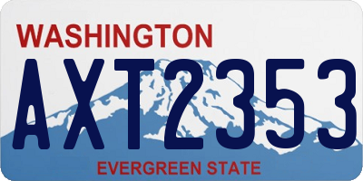 WA license plate AXT2353
