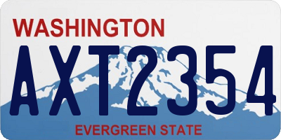 WA license plate AXT2354