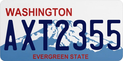 WA license plate AXT2355