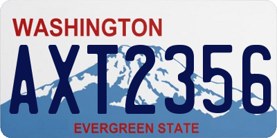 WA license plate AXT2356
