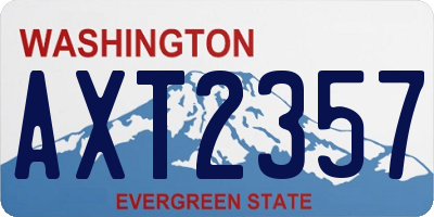 WA license plate AXT2357