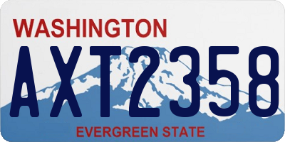 WA license plate AXT2358