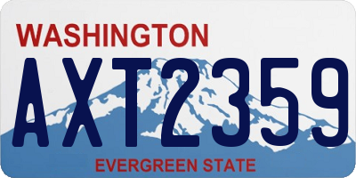 WA license plate AXT2359