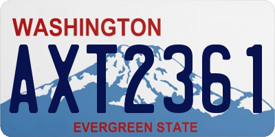 WA license plate AXT2361