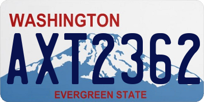WA license plate AXT2362