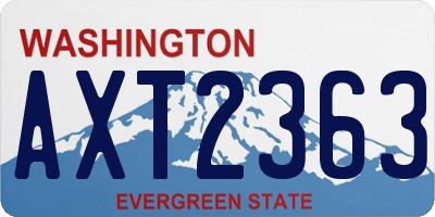WA license plate AXT2363