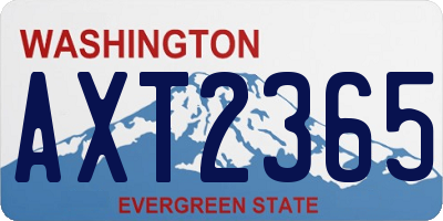 WA license plate AXT2365