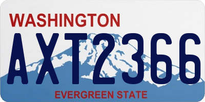 WA license plate AXT2366