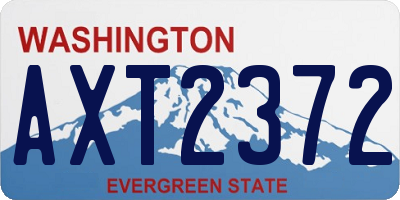 WA license plate AXT2372