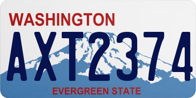 WA license plate AXT2374