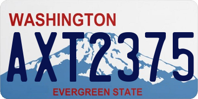 WA license plate AXT2375