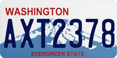 WA license plate AXT2378