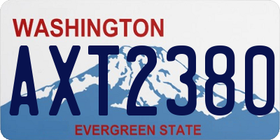 WA license plate AXT2380