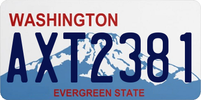 WA license plate AXT2381