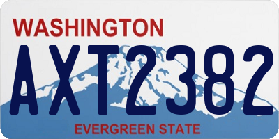 WA license plate AXT2382