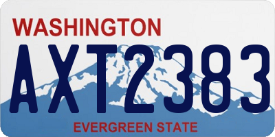 WA license plate AXT2383