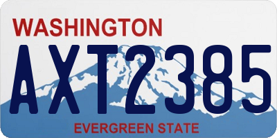 WA license plate AXT2385