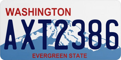 WA license plate AXT2386