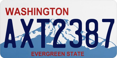 WA license plate AXT2387