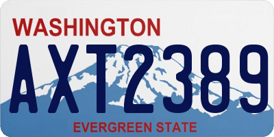 WA license plate AXT2389
