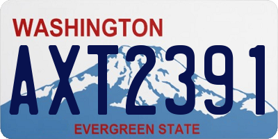 WA license plate AXT2391