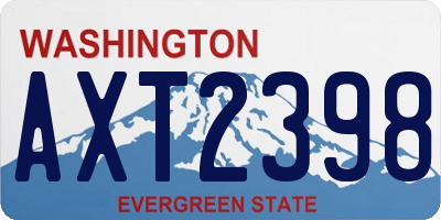 WA license plate AXT2398