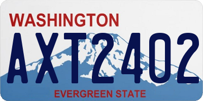 WA license plate AXT2402