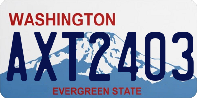 WA license plate AXT2403