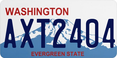 WA license plate AXT2404
