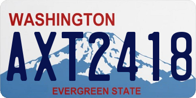 WA license plate AXT2418
