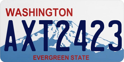 WA license plate AXT2423