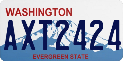 WA license plate AXT2424