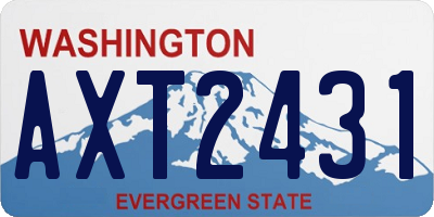 WA license plate AXT2431