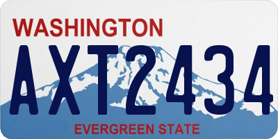 WA license plate AXT2434