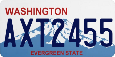 WA license plate AXT2455