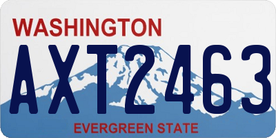 WA license plate AXT2463