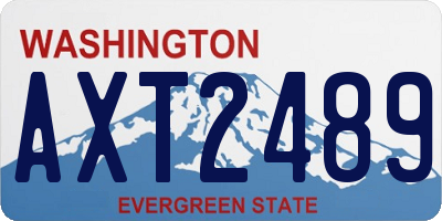 WA license plate AXT2489