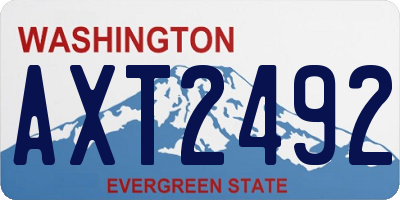 WA license plate AXT2492