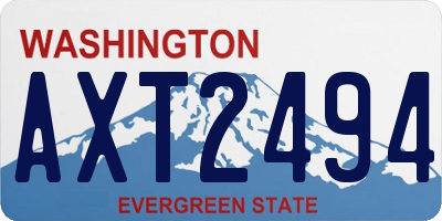 WA license plate AXT2494