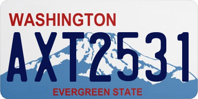 WA license plate AXT2531