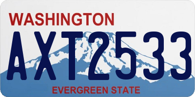 WA license plate AXT2533