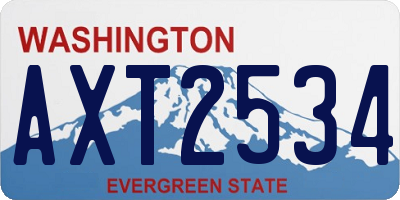 WA license plate AXT2534