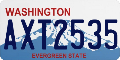 WA license plate AXT2535