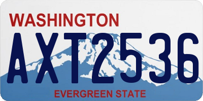 WA license plate AXT2536