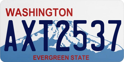 WA license plate AXT2537