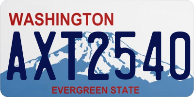 WA license plate AXT2540