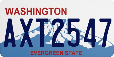WA license plate AXT2547