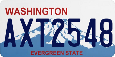 WA license plate AXT2548